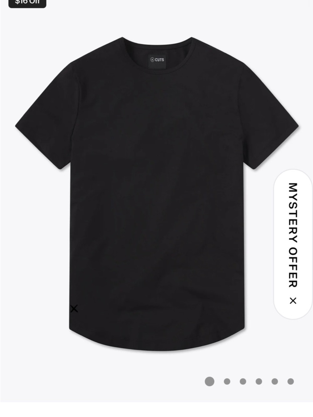 CUTS Black Crew Neck Tee - XL